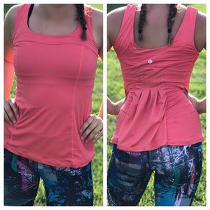 Lululemon Ruffle Back Coral Workout Tank Size 4